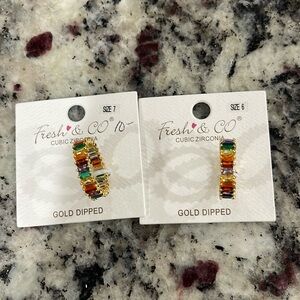 Gold dipped assorted gem stones. Size 6 and 7